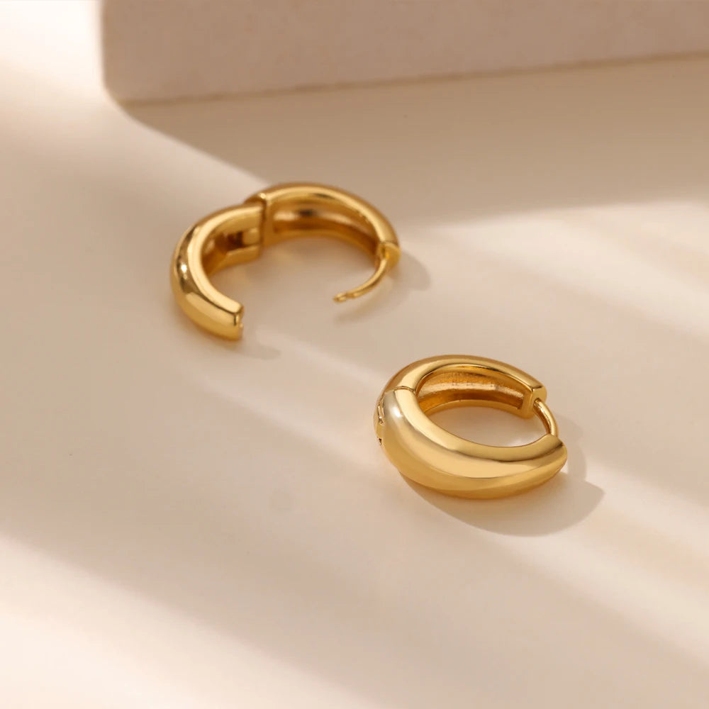 Gold Chunky Hoop Earrings for Women - Ellivora