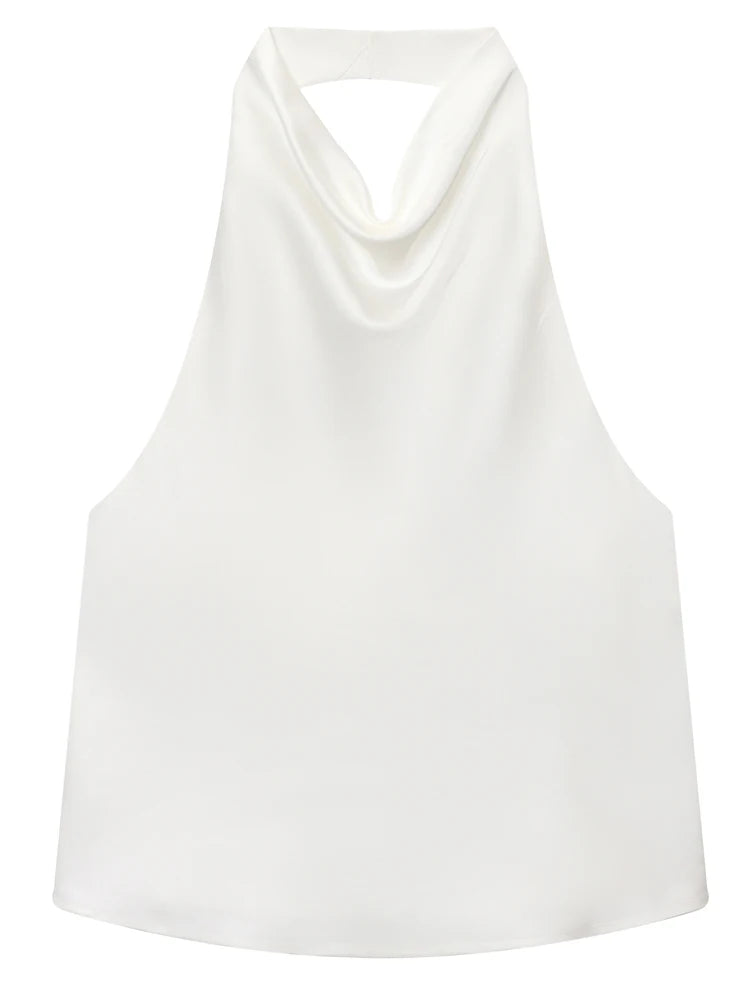 Women’s Satin Halter Corset Top - Ellivora