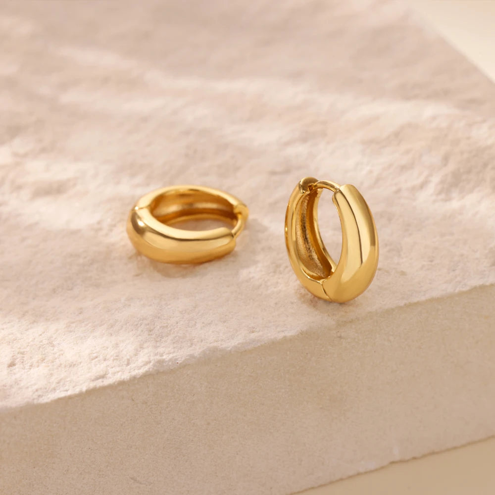 Gold Chunky Hoop Earrings for Women - Ellivora