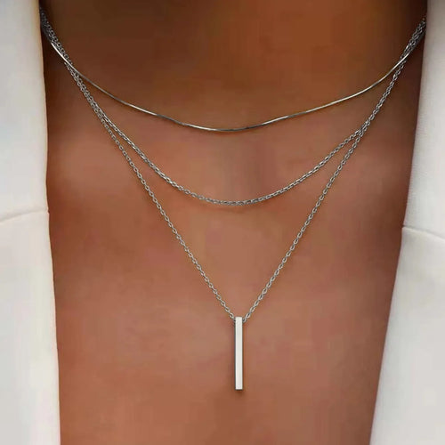 925 Sterling Silver Three-Layer Necklace - Ellivora