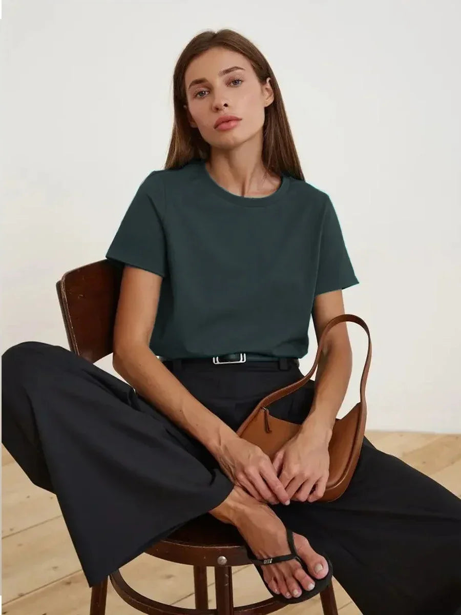 Women’s 100% Cotton Basic T-Shirt - Ellivora