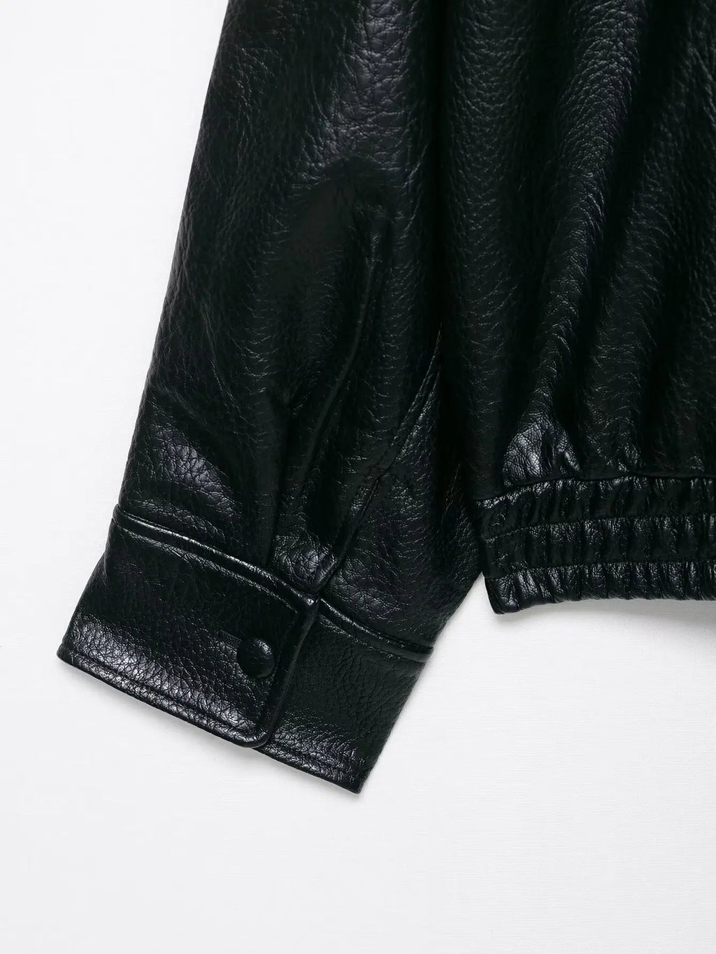 Women Faux Leather Loose Jacket - Ellivora