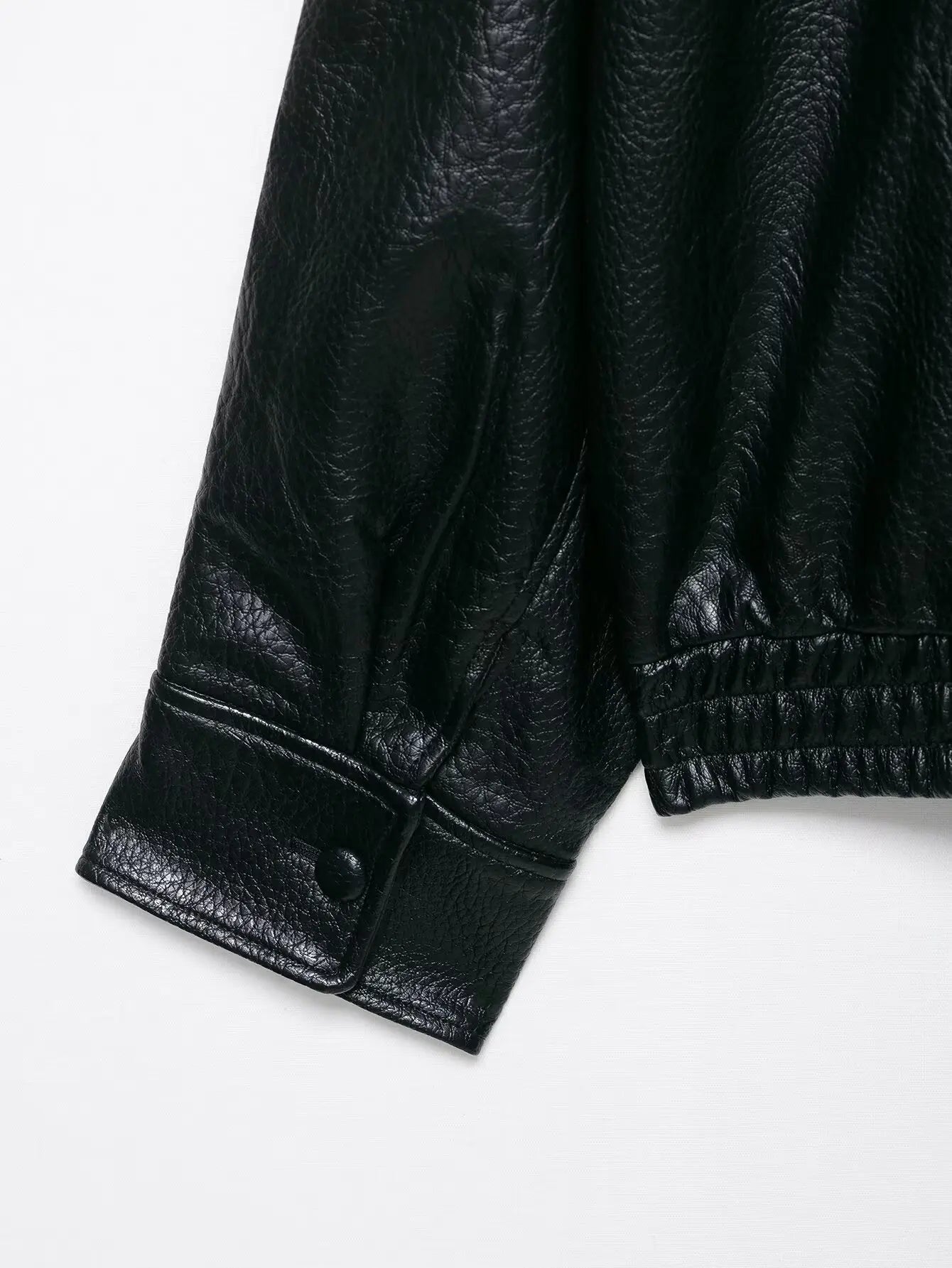 Women Faux Leather Loose Jacket - Ellivora