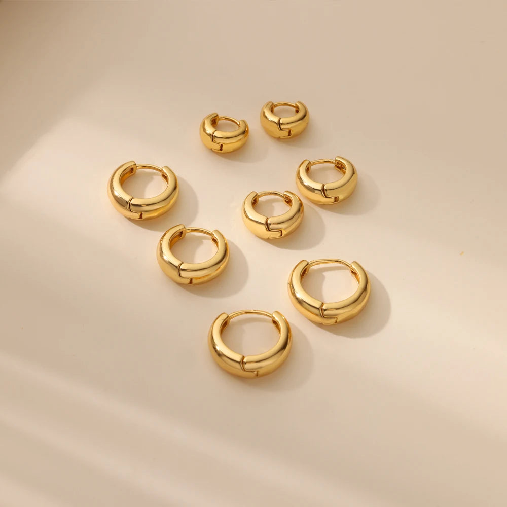 Gold Chunky Hoop Earrings for Women - Ellivora