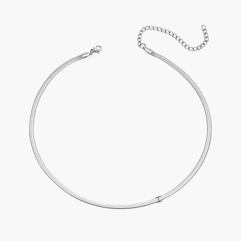 Flat Snake Chain Choker Necklace - Ellivora