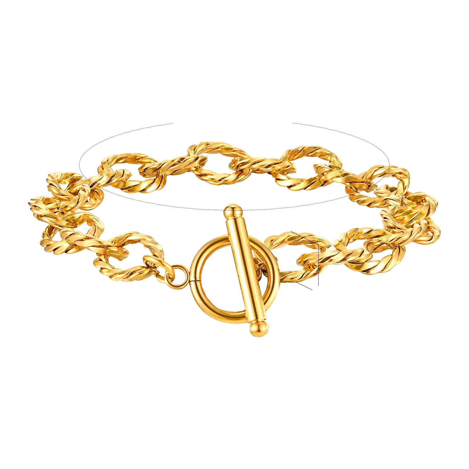 Gold Chunky Toggle Chain Bracelet for Women - Ellivora
