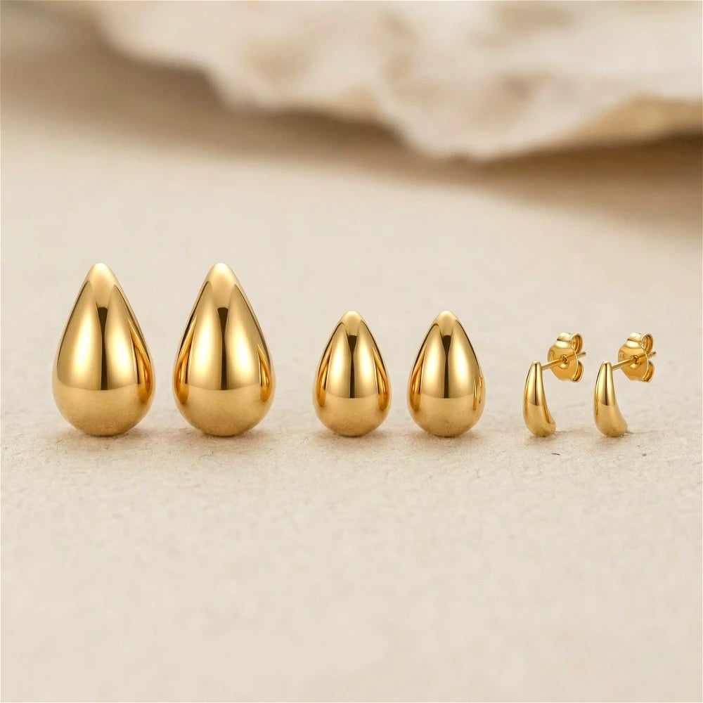 Vintage Chunky Water Drop Earrings for Women - Ellivora