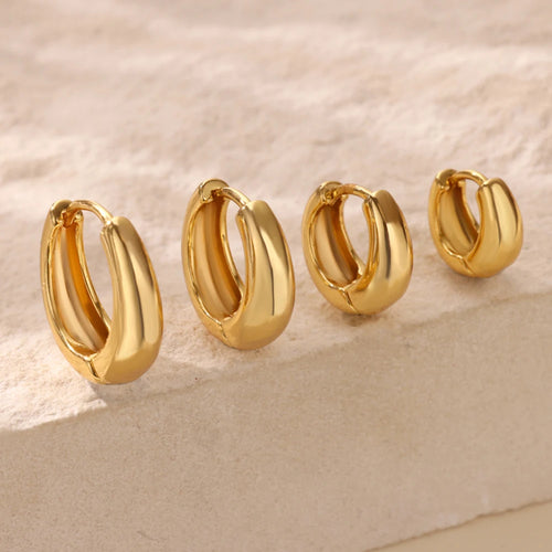 Gold Chunky Hoop Earrings for Women - Ellivora