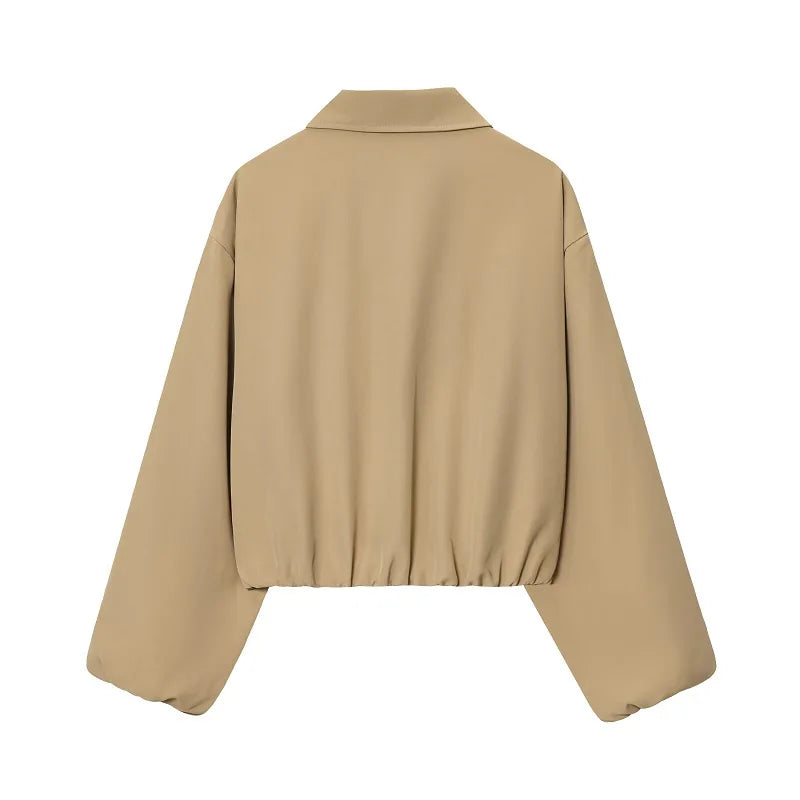 Women’s Cropped Bomber Jacket - Ellivora