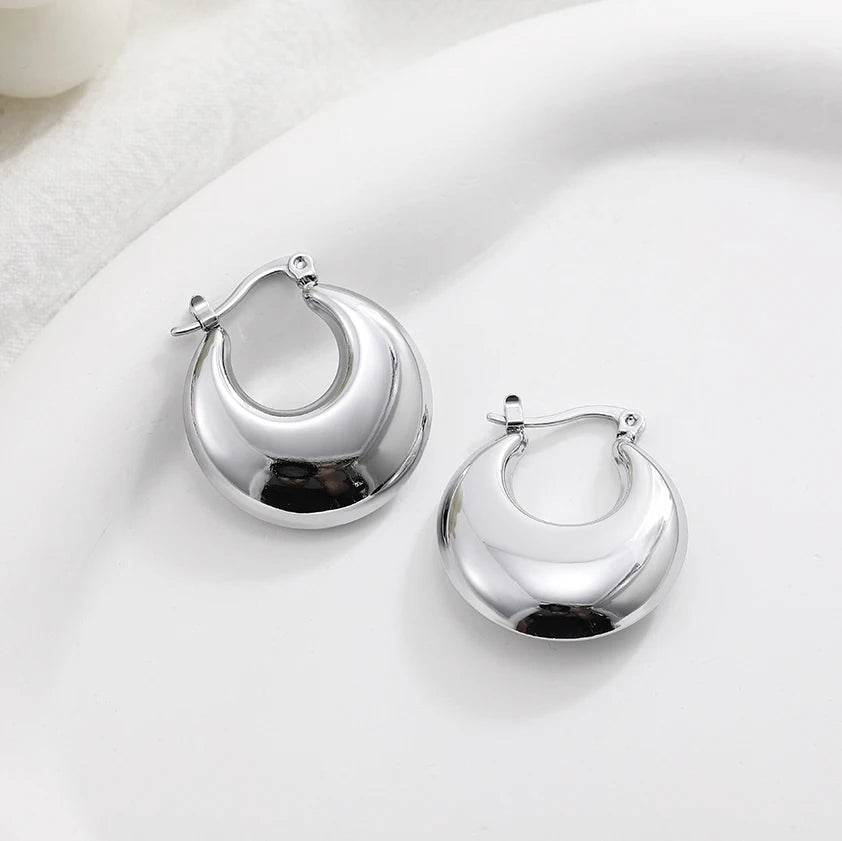 Gold Plated Chunky Hoop Earrings - Ellivora