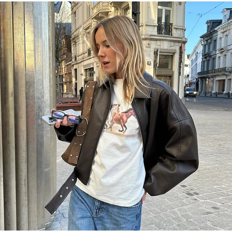 Women’s Genuine Leather Shell Shoulder Bag - Ellivora