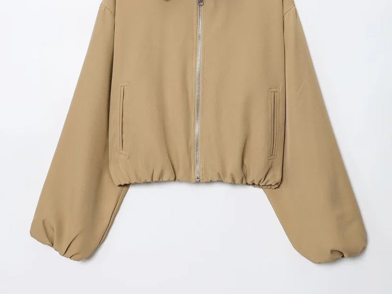 Women’s Cropped Bomber Jacket - Ellivora