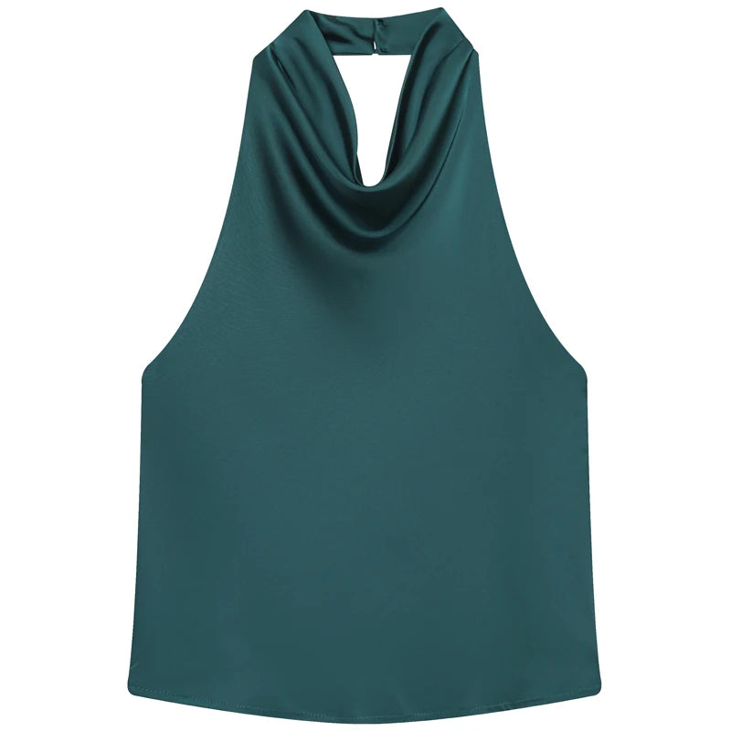 Women’s Satin Halter Corset Top - Ellivora