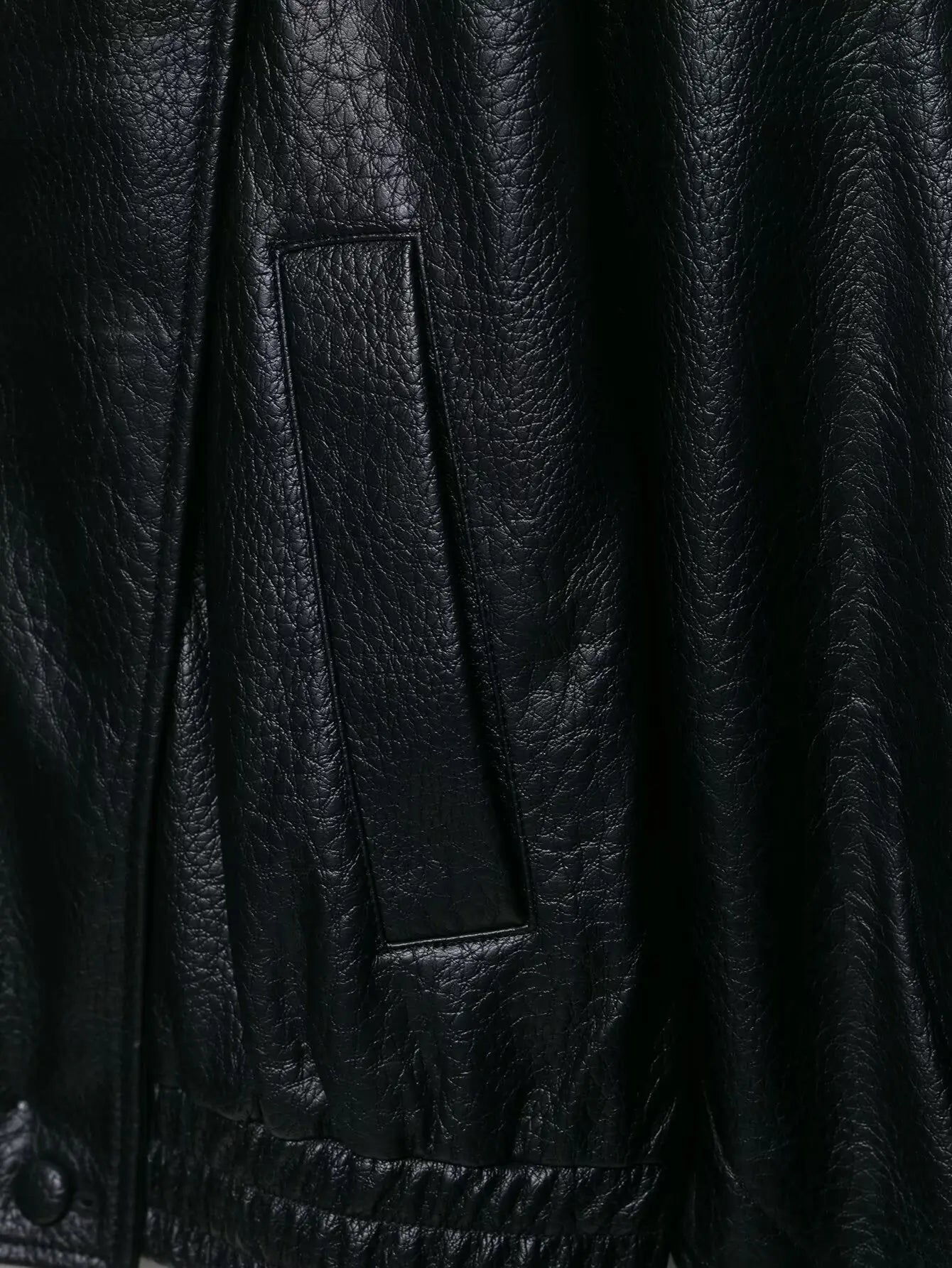 Women Faux Leather Loose Jacket - Ellivora