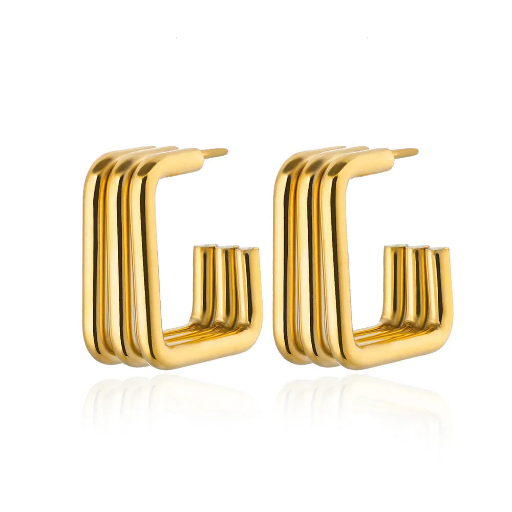 Gold Chunky Hoop Earrings for Women - Ellivora