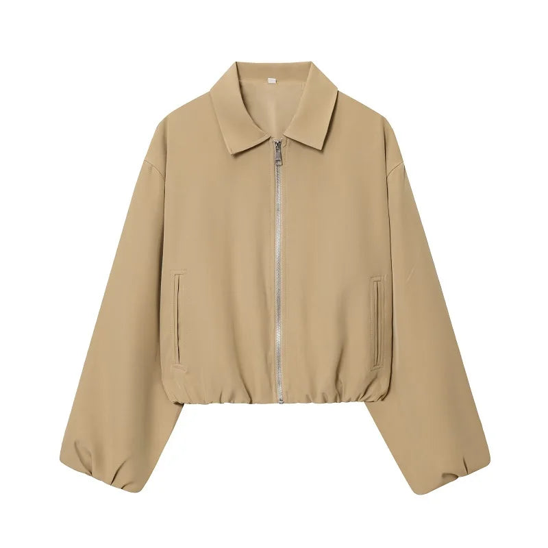 Women’s Cropped Bomber Jacket - Ellivora