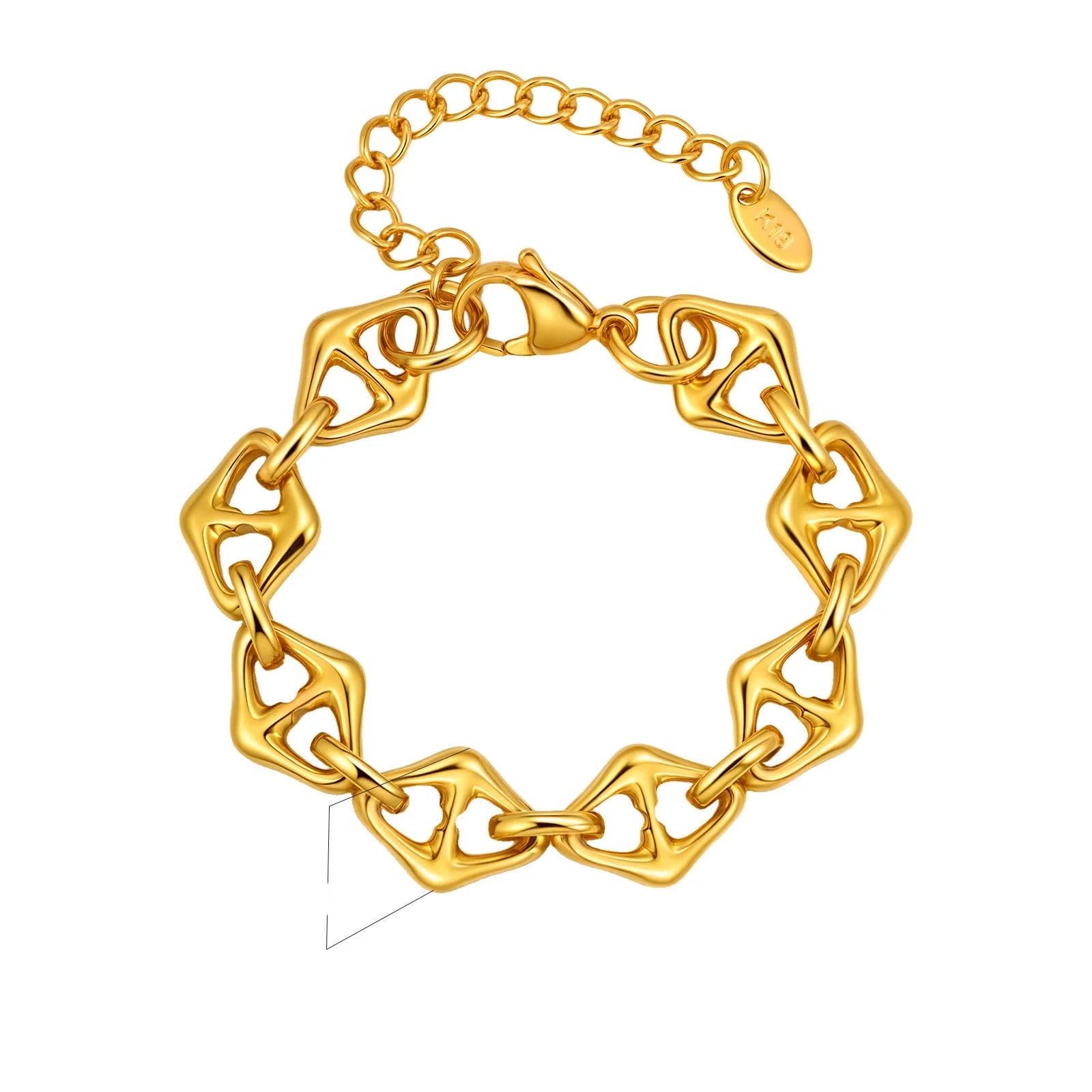 Gold Chunky Toggle Chain Bracelet for Women - Ellivora