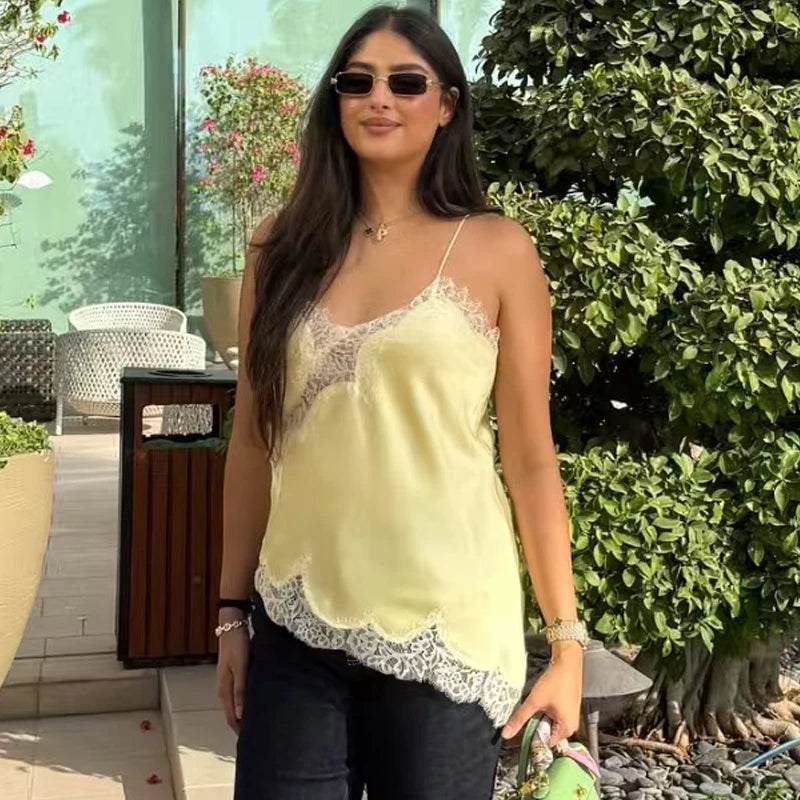 Women’s Asymmetrical Lace Camisole - Ellivora