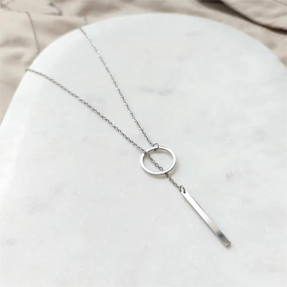 Drop Chain Y Lariat Necklace - Ellivora