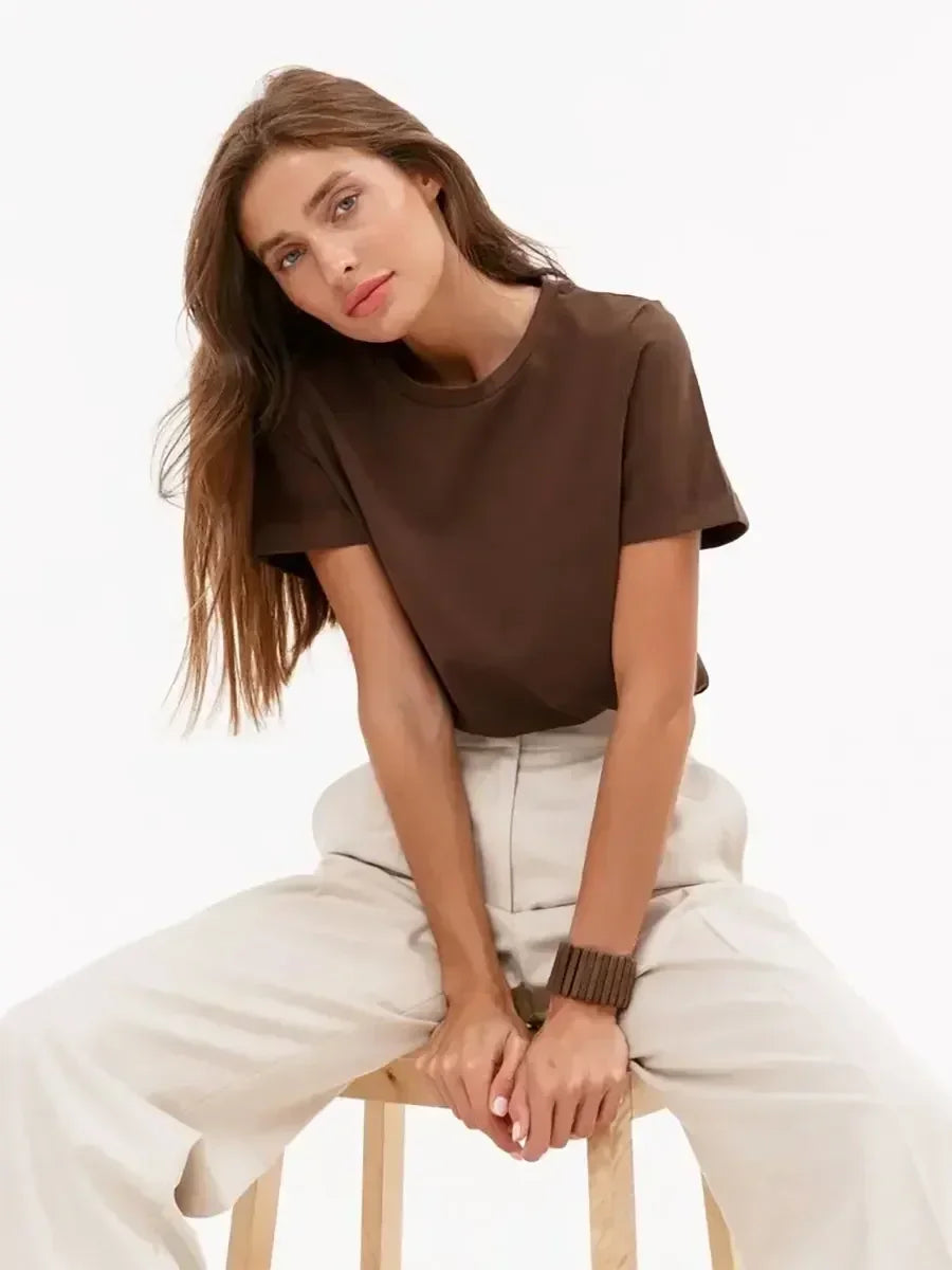 Women’s 100% Cotton Basic T-Shirt - Ellivora