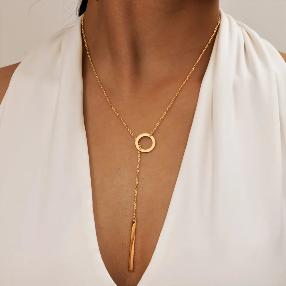 Drop Chain Y Lariat Necklace - Ellivora
