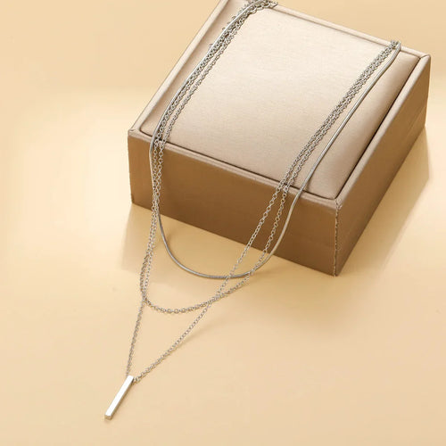 925 Sterling Silver Three-Layer Necklace - Ellivora