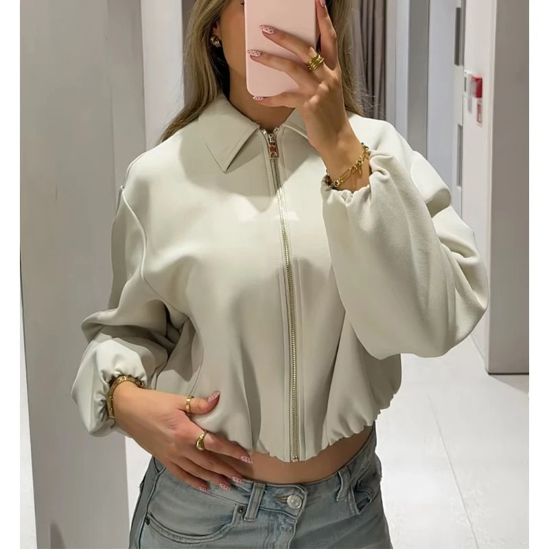 Women’s Cropped Bomber Jacket - Ellivora