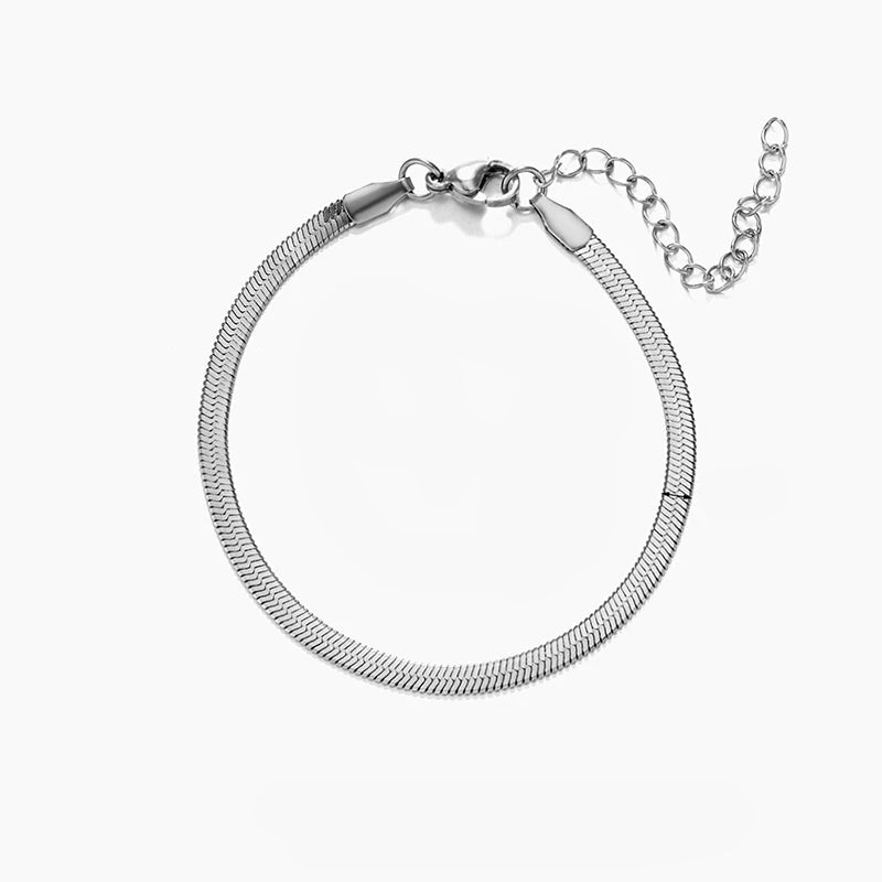 Flat Snake Chain Choker Necklace - Ellivora