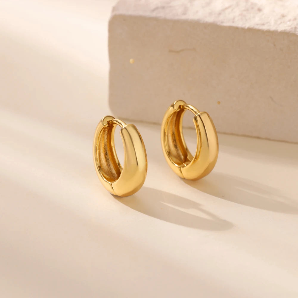 Gold Chunky Hoop Earrings for Women - Ellivora
