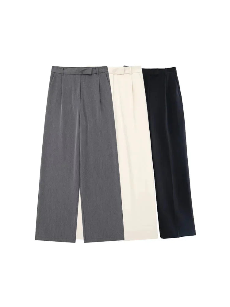 Women’s High Waist Straight Leg Pants - Ellivora