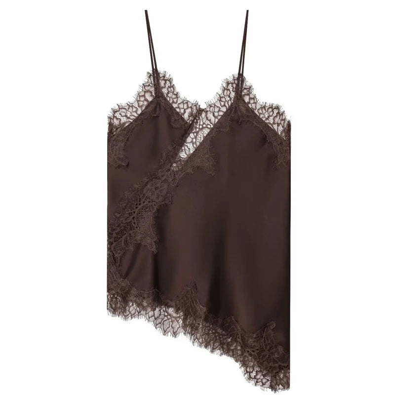 Women’s Asymmetrical Lace Camisole - Ellivora