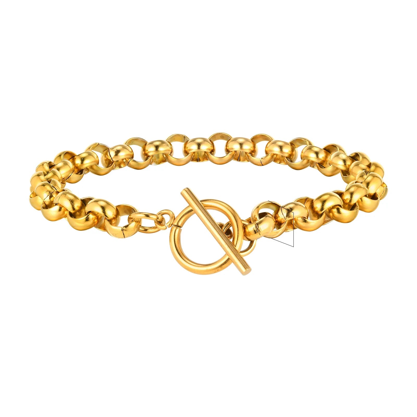 Gold Chunky Toggle Chain Bracelet for Women - Ellivora