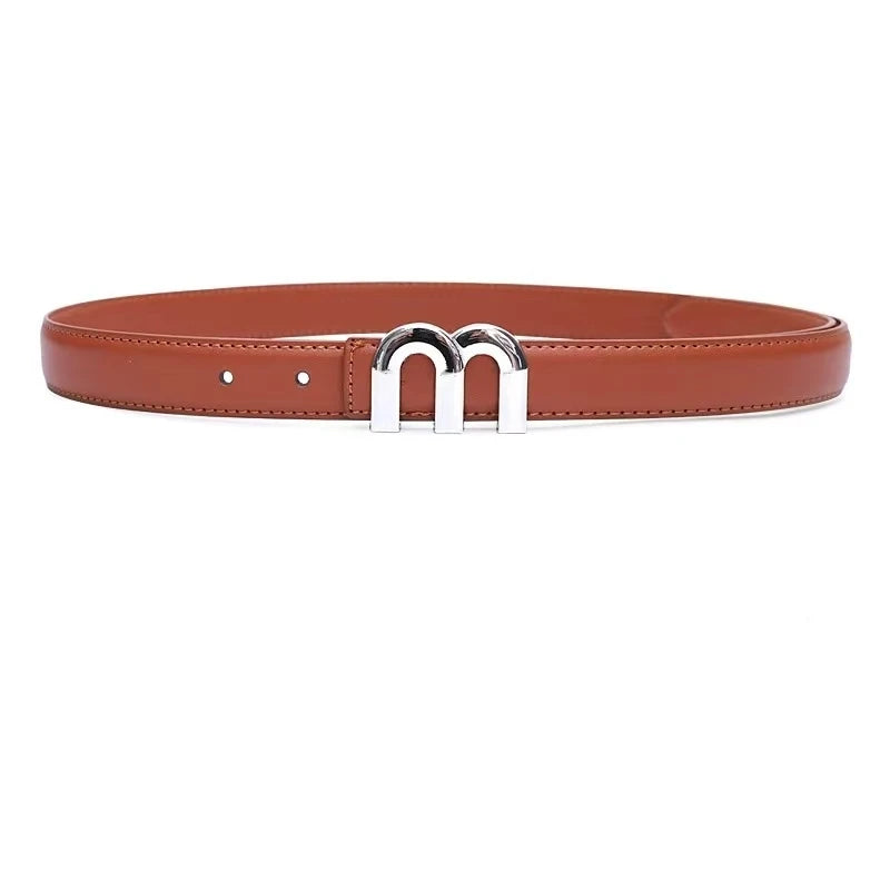 Women’s Elegant Belt with Silver Buckle - Ellivora
