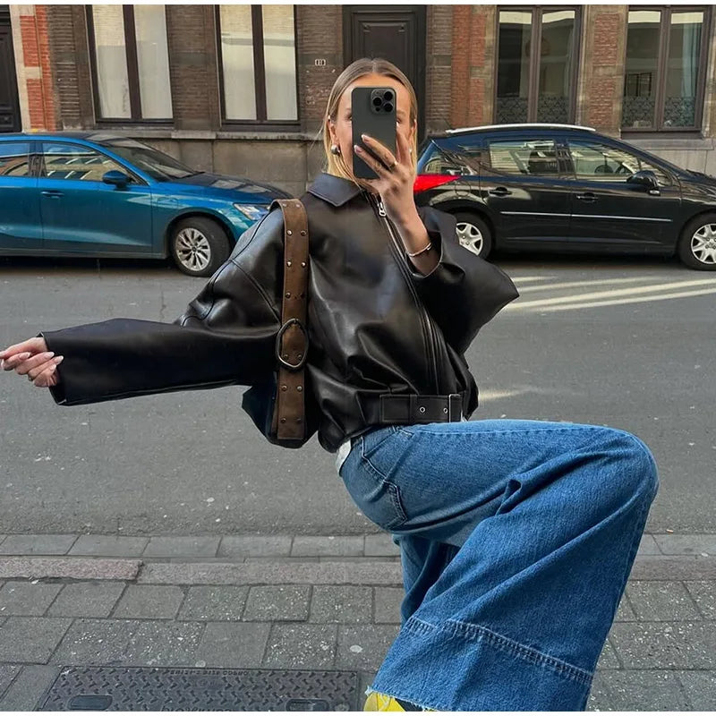 Women’s Genuine Leather Shell Shoulder Bag - Ellivora