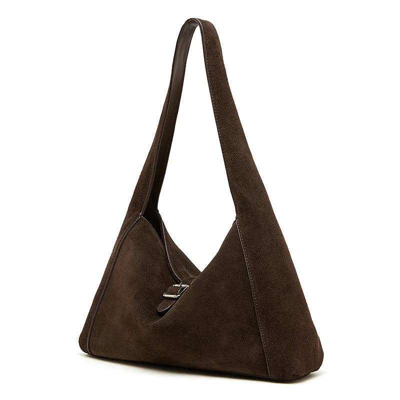 Luxury Genuine Cowhide Leather Hobo Shoulder Bag - Ellivora