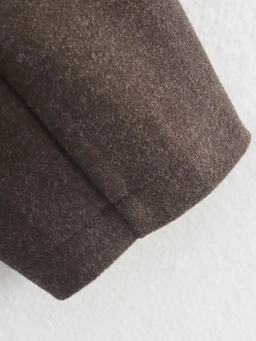 Fashion Brown Zipper Woolen Jacket - Ellivora