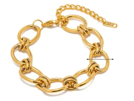 Gold Chunky Toggle Chain Bracelet for Women - Ellivora